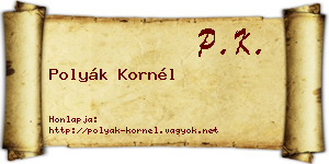 Polyák Kornél névjegykártya